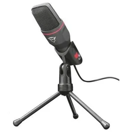 Trust Gaming GXT 212 Mico Micrófono Omnidireccional con Trípode, Jack 3.5mm, Adaptador USB, Cable 180cm